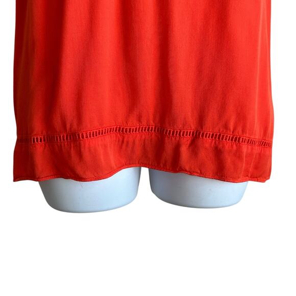 Y2K Gianni Bini Women Tunic Top M Orange Eyelet Inset Flowy Boho Festival Flowy - Picture 5 of 13